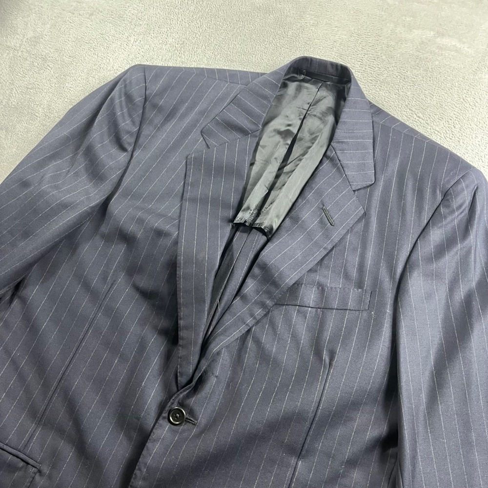 Oxxford Clothes Mens 42R Suit Jacket Navy Pinstripe Super 110s Wool Gibbons Coat
